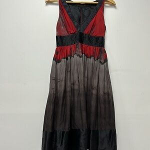 ZARA WOMAN gray sleeveless dress A-line skirt size S gray, black and red color